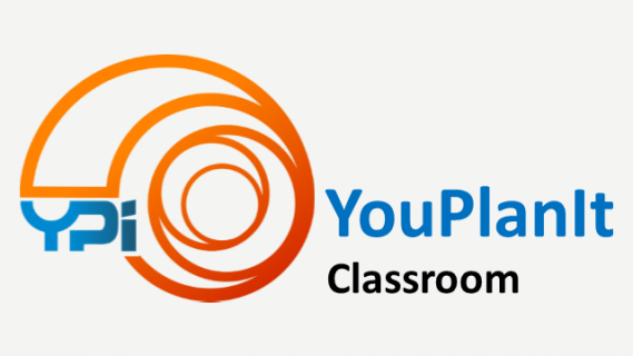 YouPlanIt company logo in blue and black text with a stylised orange spiral