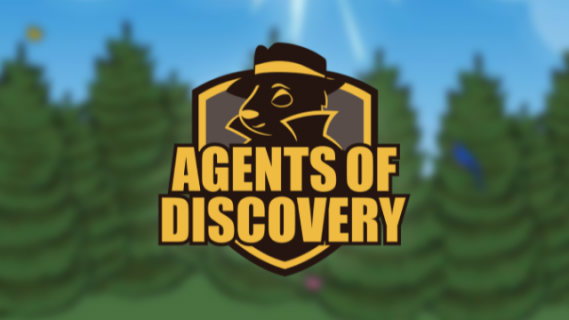 Agents of Discovery logo with an illustration of an animal dressed as a secret agent