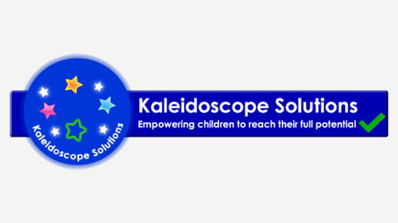 Kaleidoscope Solutions logo in with colourful stars