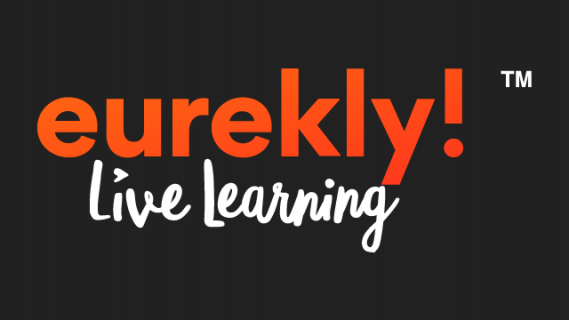 Eurekly logo in red and white text on a black background