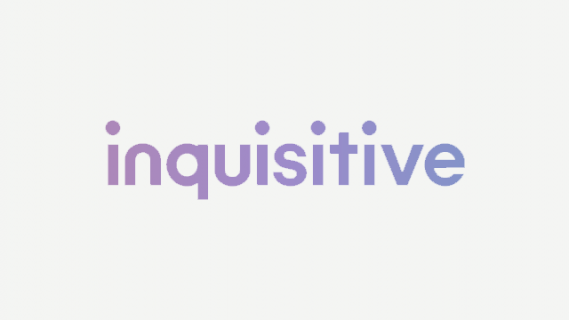 Logo of "Inquisitive" written in purple text